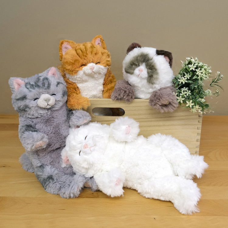 Sunlemon 1583 Ragdoll Grey Brown - Lying Cat Sleeping Face Stuffed Toy S