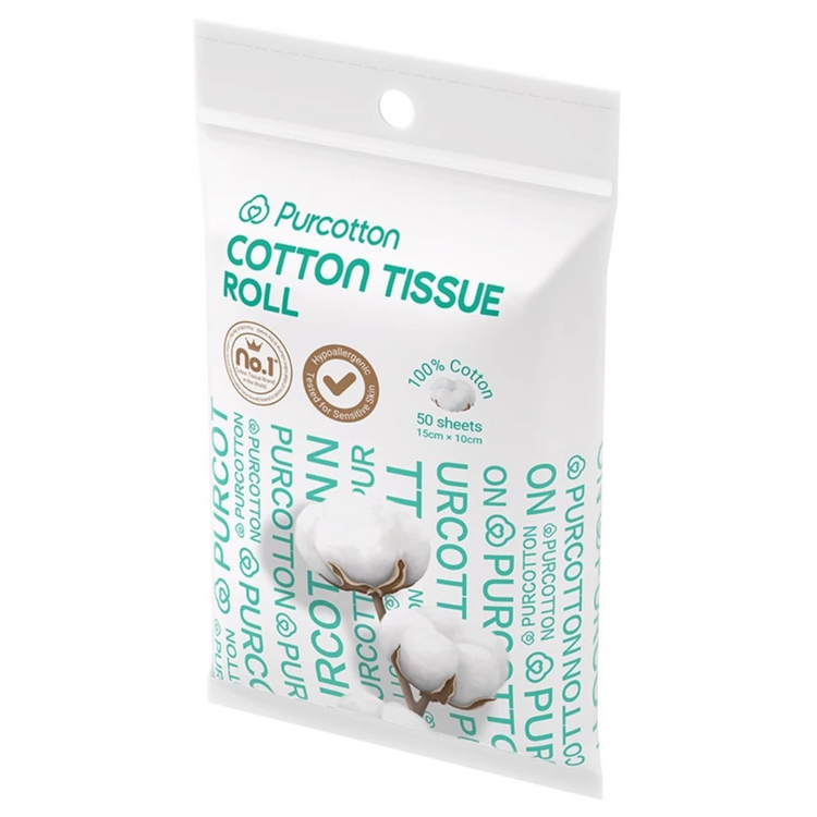 Purcotton Cotton Tissue Roll (50s) (1pack) (10x15cm)