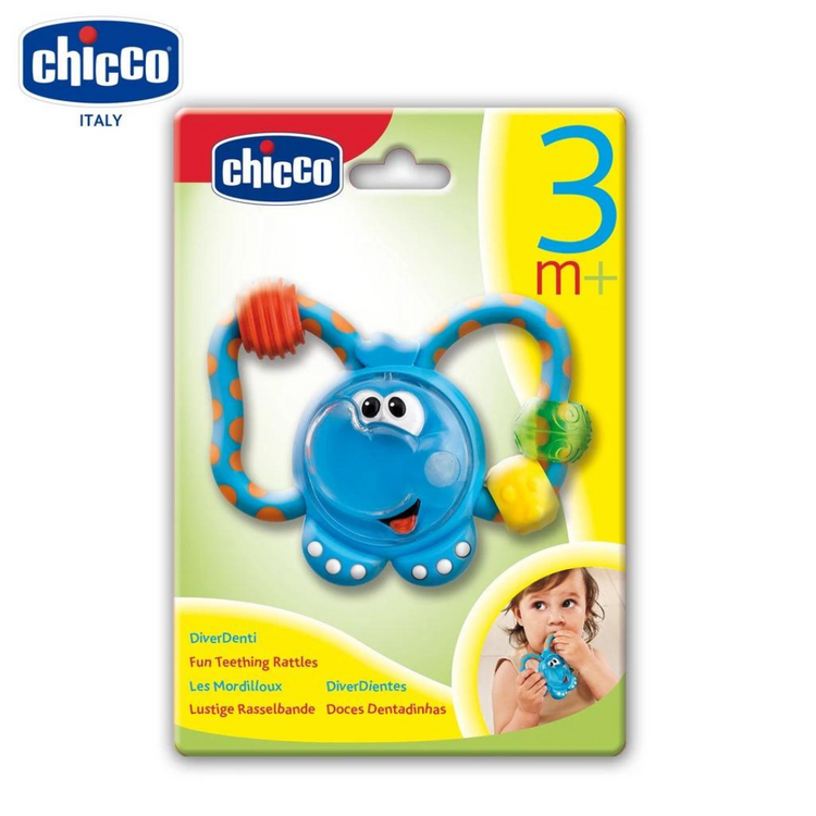 Chicco Fun Teething Rattles - Elephant (3-18m)