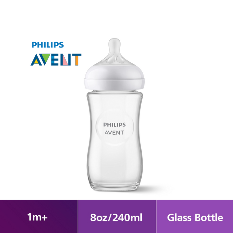 Philips Avent Natural Response Glass Baby Bottle 1m+ (8oz/240ml)