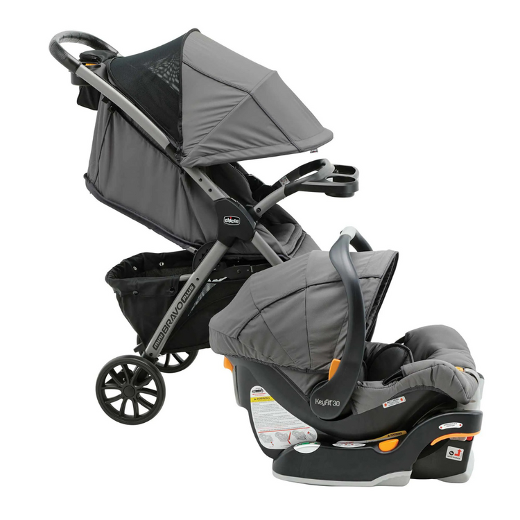 Chicco Mini Bravo Plus Travel System - Slate | From 6 months up to 22.7kg, approximately 4 years old