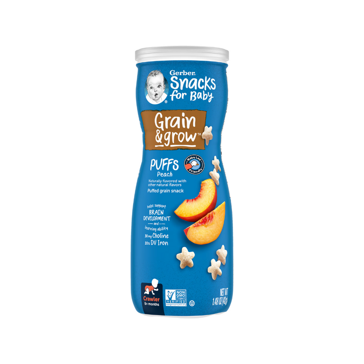 Gerber Puffs 42g - (8m+) SweetPotato/ Strawberry/ AppleVanilla/ AppleCinnamon/ PeachBanana/ Blueberry