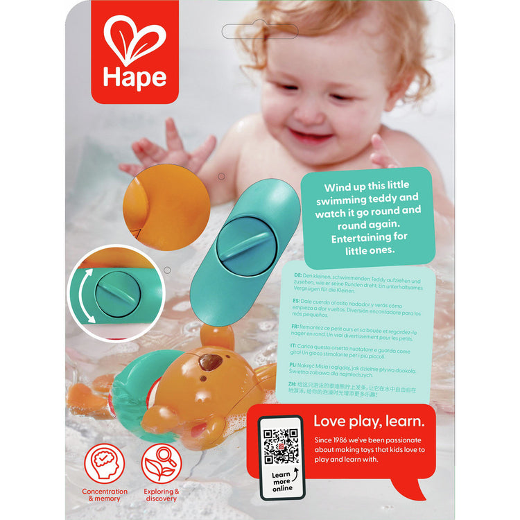 Hape Swimmer Teddy Wind-Up Toy (12m+)
