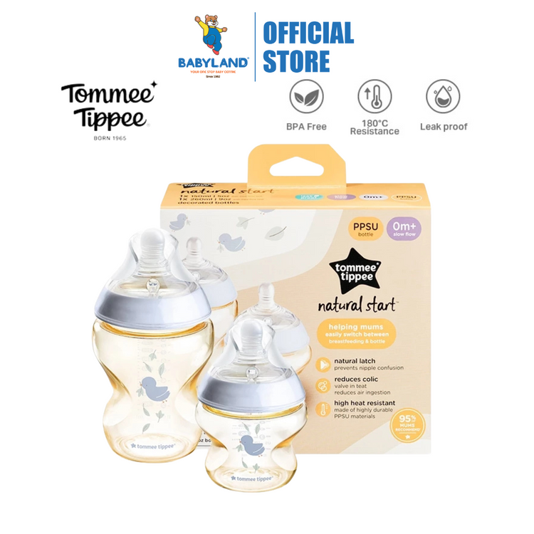 Tommee Tippee Natural Start PPSU Bottle Newborn Set (Blue)