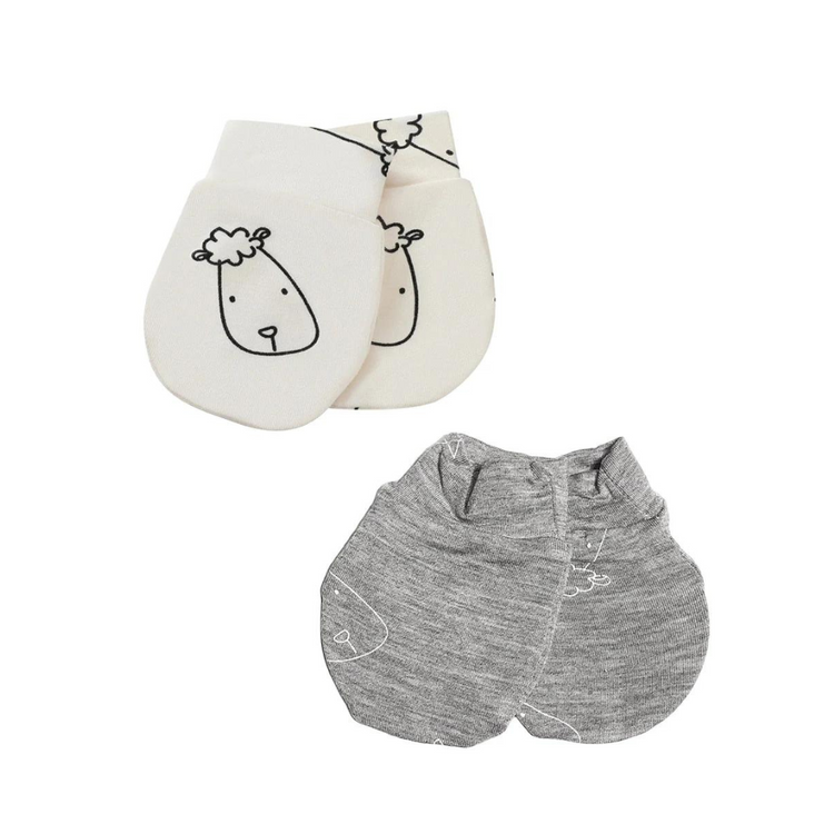 Baa Baa Sheepz Mittens Sweet Dreams Baa Baa + Grey Set 2 Pairs