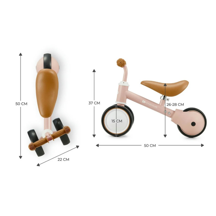 Kinderkraft Balance bike CUTIE - Light Pink (1 year up to 25 kg)