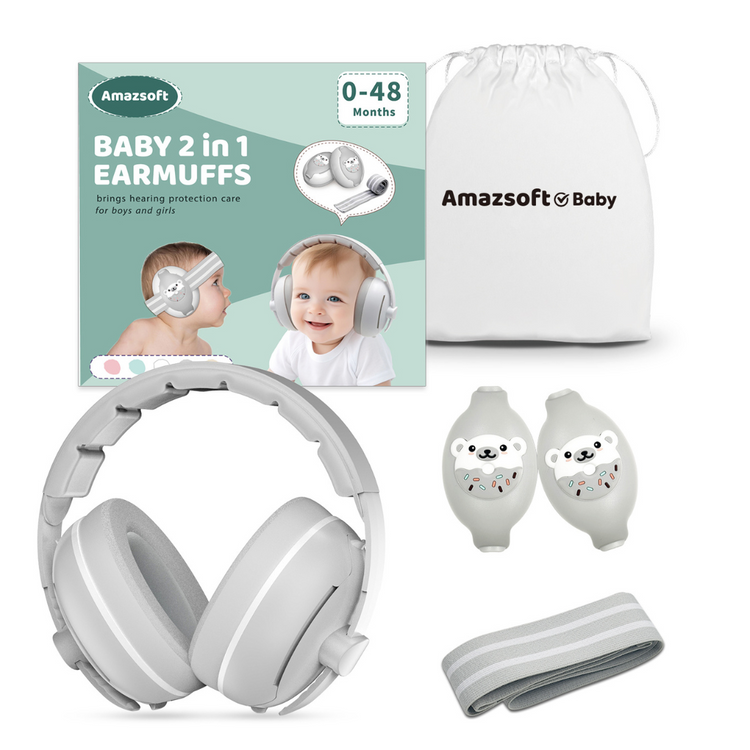 Gaabi Baby 2 in 1 Earmuffs | Headband Hearing Protection (0-48m)