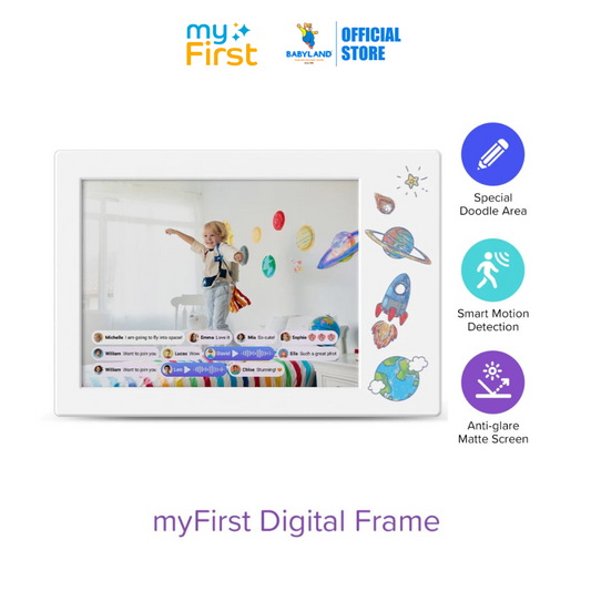 myFirst Frame Doodle 9-Inch Digital Photo Frame Designed for Family Anti-glare Matte Screen