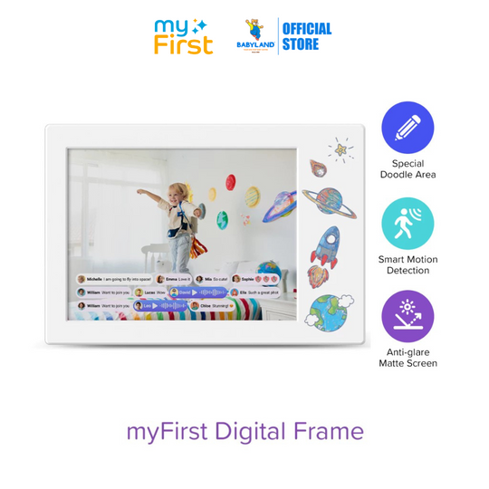 myFirst Frame Doodle 9-Inch Digital Photo Frame Designed for Family Anti-glare Matte Screen