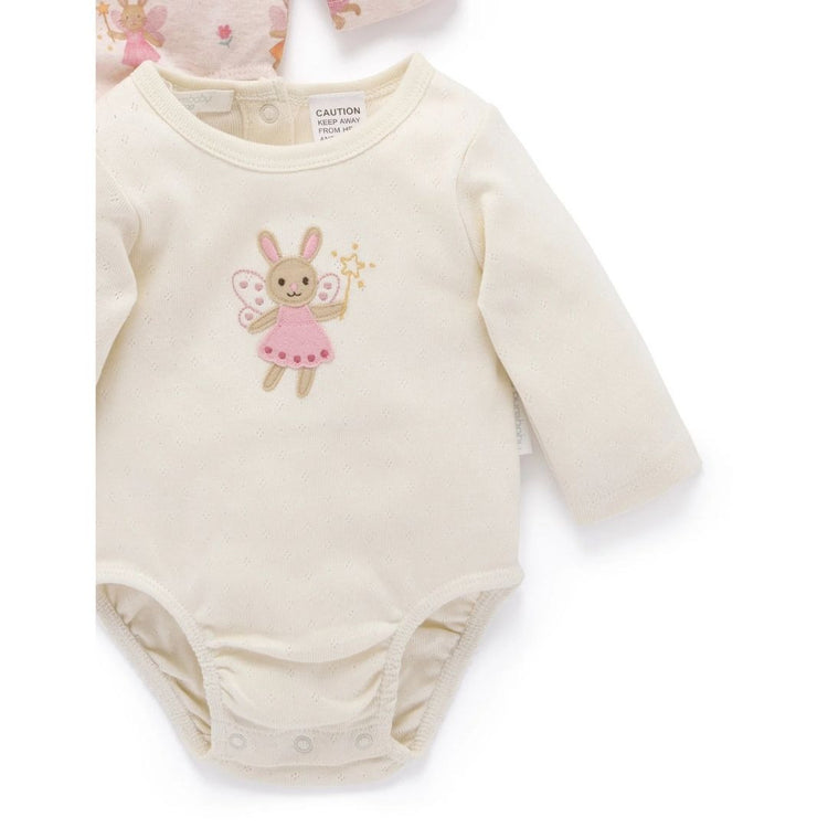 Purebaby Organic Bodysuit Little Fairies Print 2 Pack
