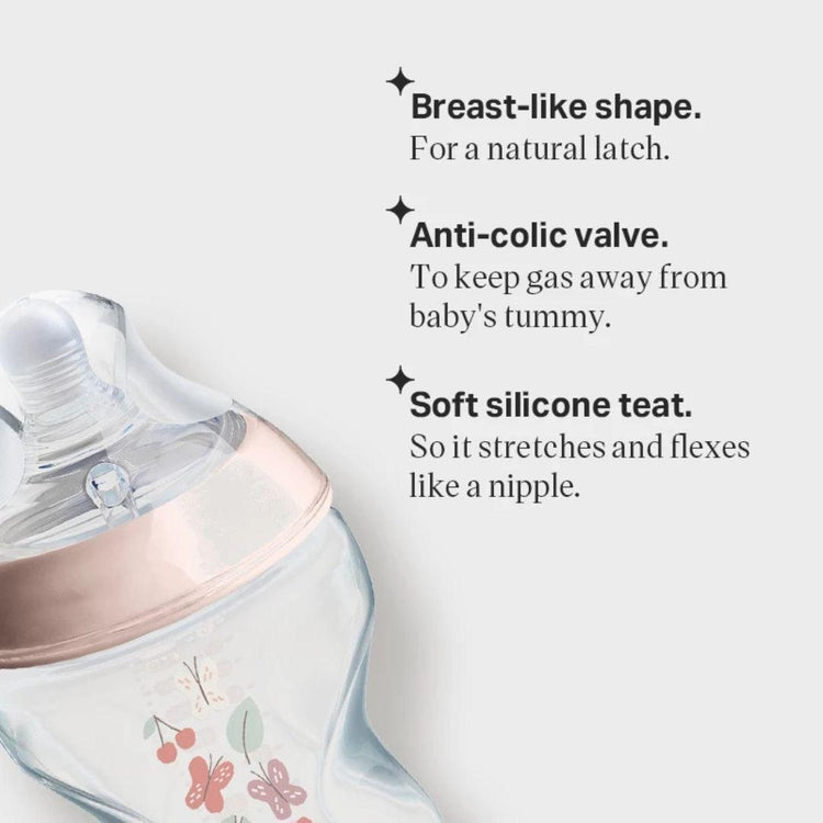Tommee Tippee Natural Start PP Decorated Bottle 260ml - Snail – BPA-free, Soft Silicone Teat, Anti-Colic Valve