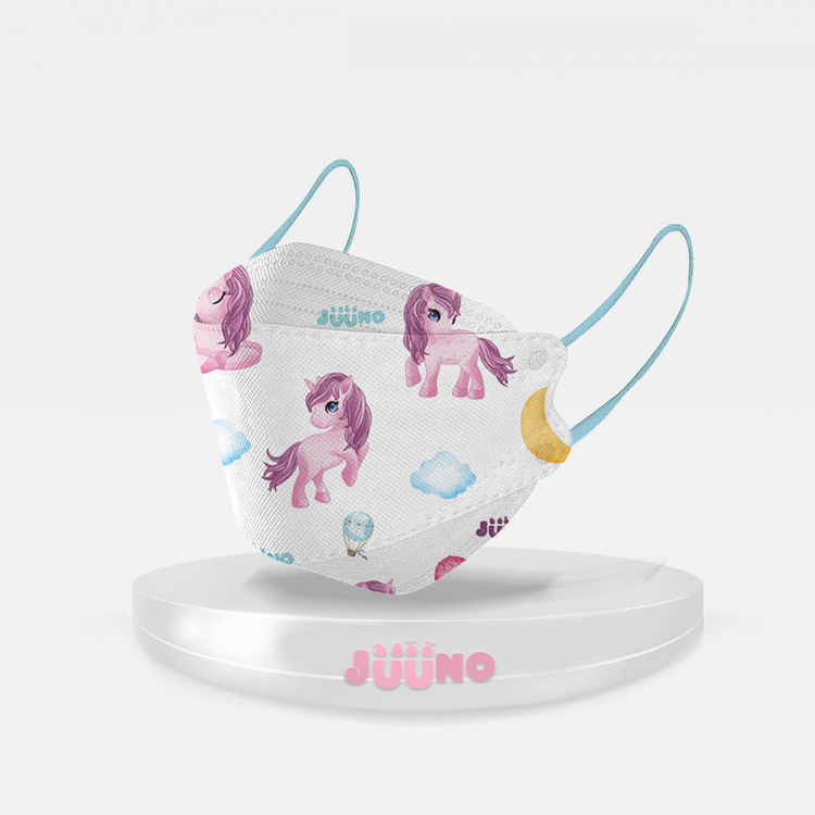 Juuno Flexi Pack Kids Mask KF94 Unicorn 3'S - Pink | Protective 4Layer Protective 3D Mask