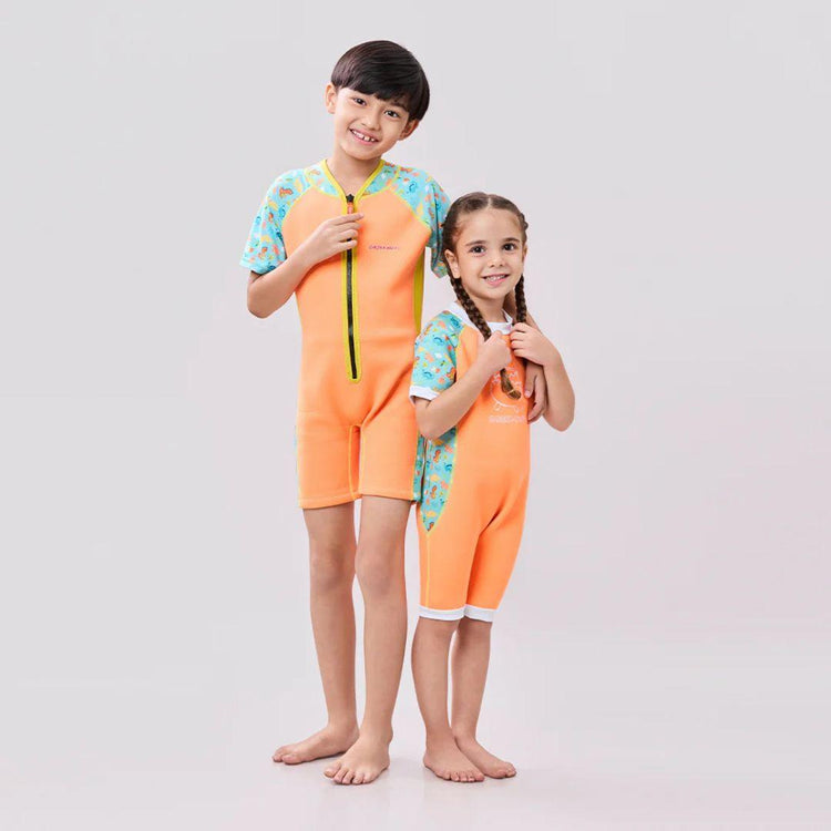 Cheekaaboo Warmiebabes Thermal Swimsuit UPF50+ - Orange Dino