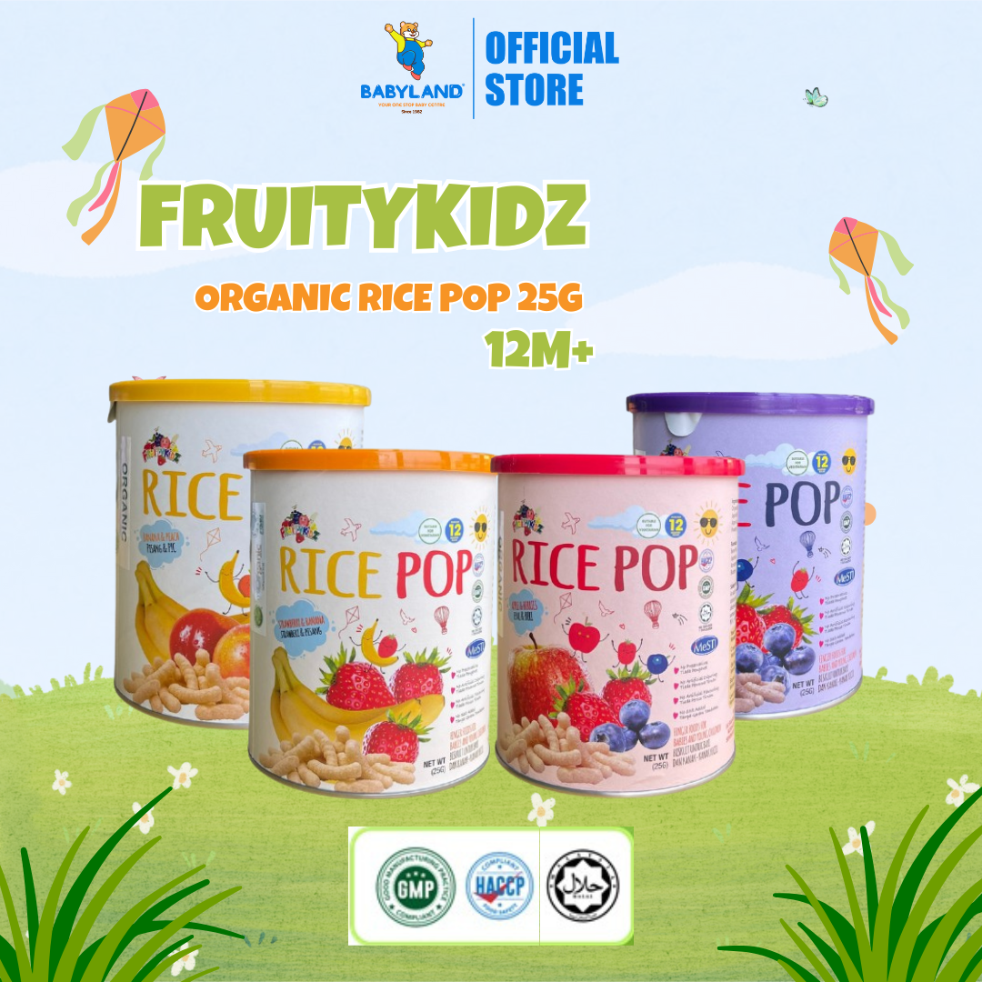 FruityKidz Organic Rice Pop 25g โ Babyland SS2 Malaysia