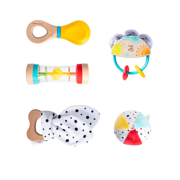 Hape 0130 5 In 1 Baby Sensory Set Suitable for Age 0-18 Months