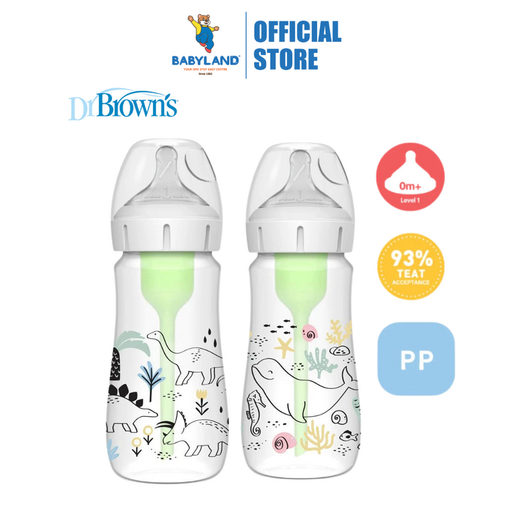 Dr Brown's Options+ PP Wide-Neck Bottle With Level 1 Teat (270mL)(1-Pack)