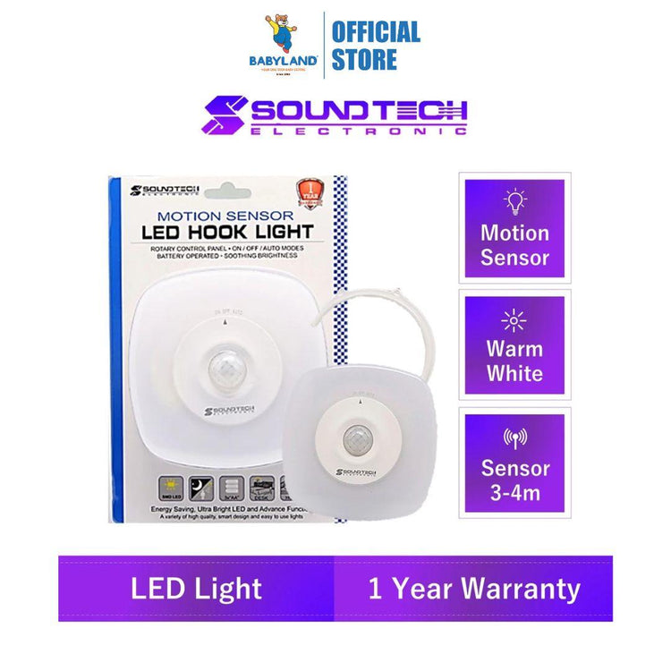 Soundteoh Motion Sensor LED Hook Night Light ML-223 | Store Room Light | Baby Room Light | Wardrobe Light
