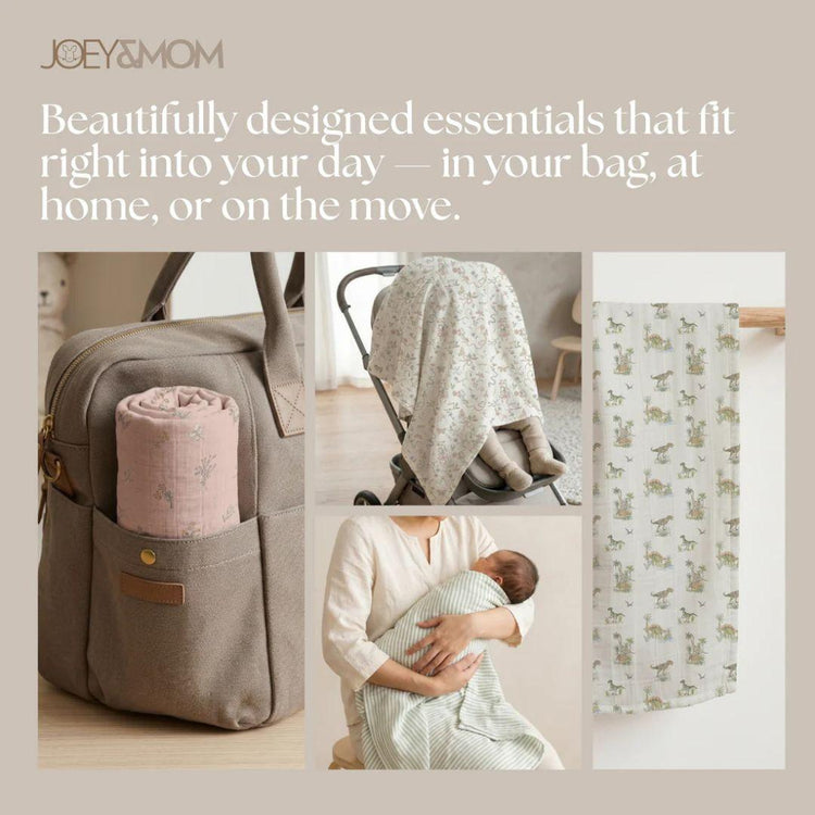 Joey & Mom Luxuriously Soft Bamboo Cotton Baby Swaddle (Set of 3) | Eczema Friendly