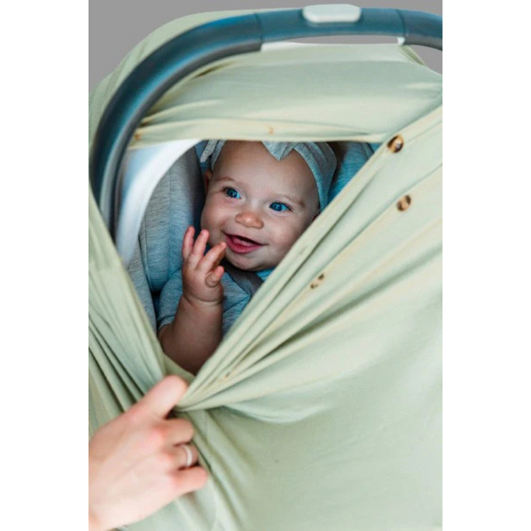 Snuggle Shield® LUXE Protection™ Bamboo Multi-Use Antimicrobial Infant Cover Moss Green