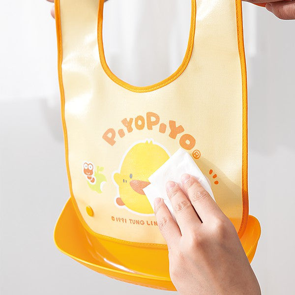 Piyo Piyo Waterproof Bib with Detachable Pocket - 3m+