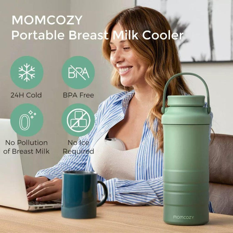 Momcozy Portable Breast Milk Cooler for Outdoor - 22oz (Life Saver with 360° Total Cooling for 24 Hours Larger Capacity)