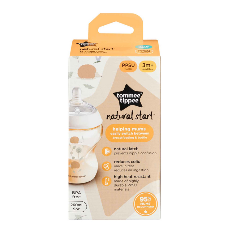 Tommee Tippee Natural Start PPSU Bottle 260ml (Hedghog)