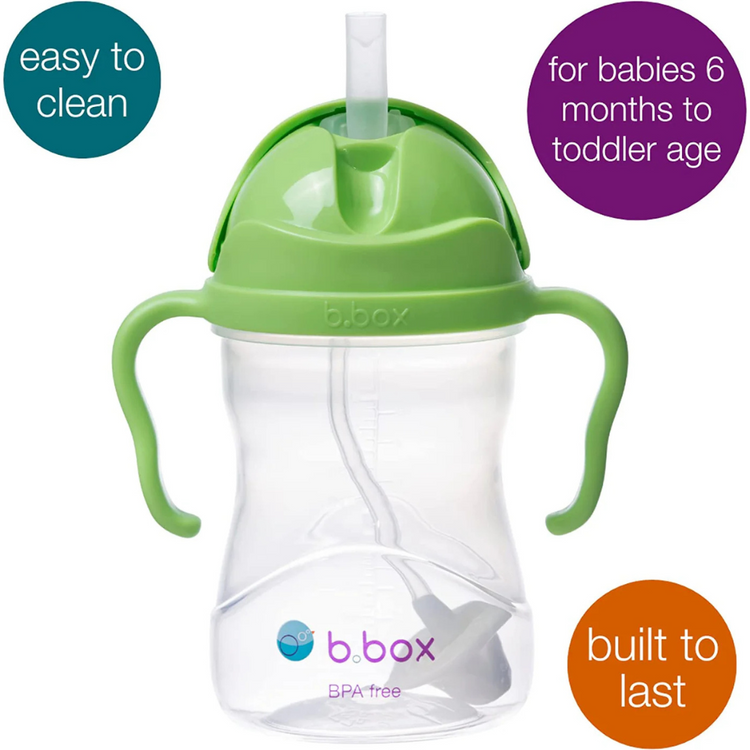 B.Box Baby Sippy Straw Cup 240ml With 360 Degree Weighted Straw (6m+) / Replacement Straw Set