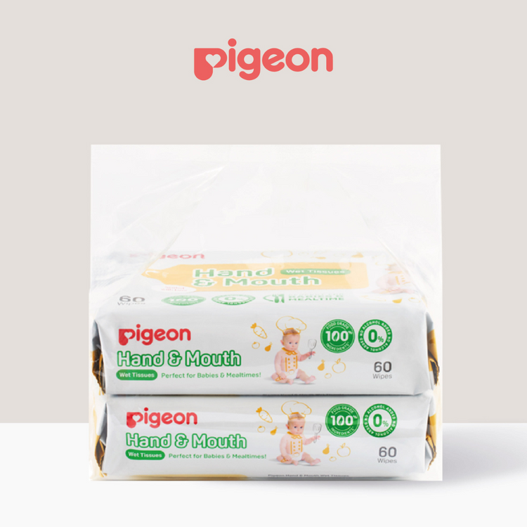 Pigeon Hand & Mouth Wet Tissues Alcohol Free (2x60pcs)