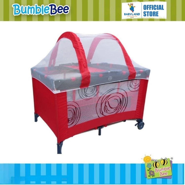 Bumble Bee 2 Levels Bassinet Playpen/Playard/Travel Cot - Classic Red