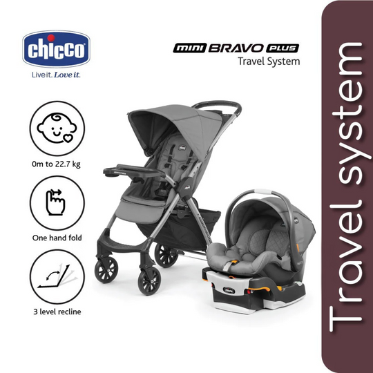 Chicco Mini Bravo Plus Travel System Stroller + Car Seat (6 months till 22.7kg)