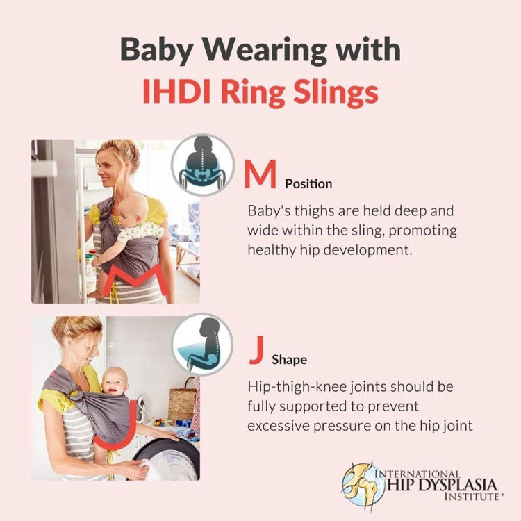 Mamaway Baby Ring Sling - Black & White Herringbone | Adjustable Baby Carrier | Penggendong bayi