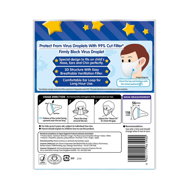 Unicharm 3D Face Mask (Single Pack)