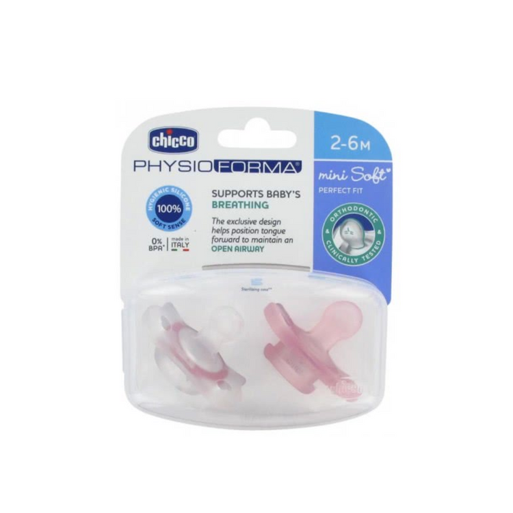 Chicco PhysioForma Mini Soft Silicone Soother With Casing 2Pcs