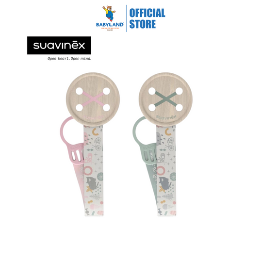 Suavinex A Walk In The Park Button Soother Clip With Ribbon (0m+)