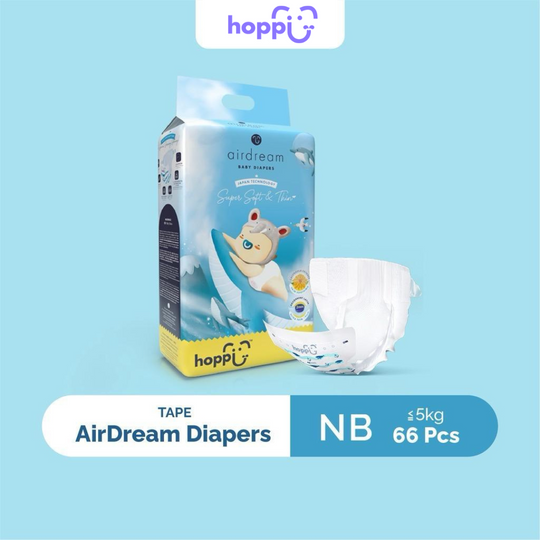 Hoppi Airdream Baby Diapers Tape NB (66 Packs)