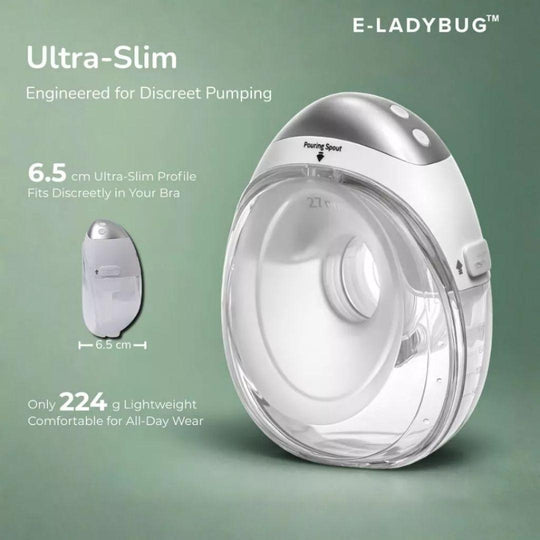 Haakaa E-Ladybug Wearable Electric Breast Pump 2pcs - Slim Silent 12 Suction Level Hands-Free