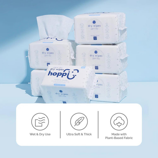 Hoppi Baby Dry Wipes 100'S