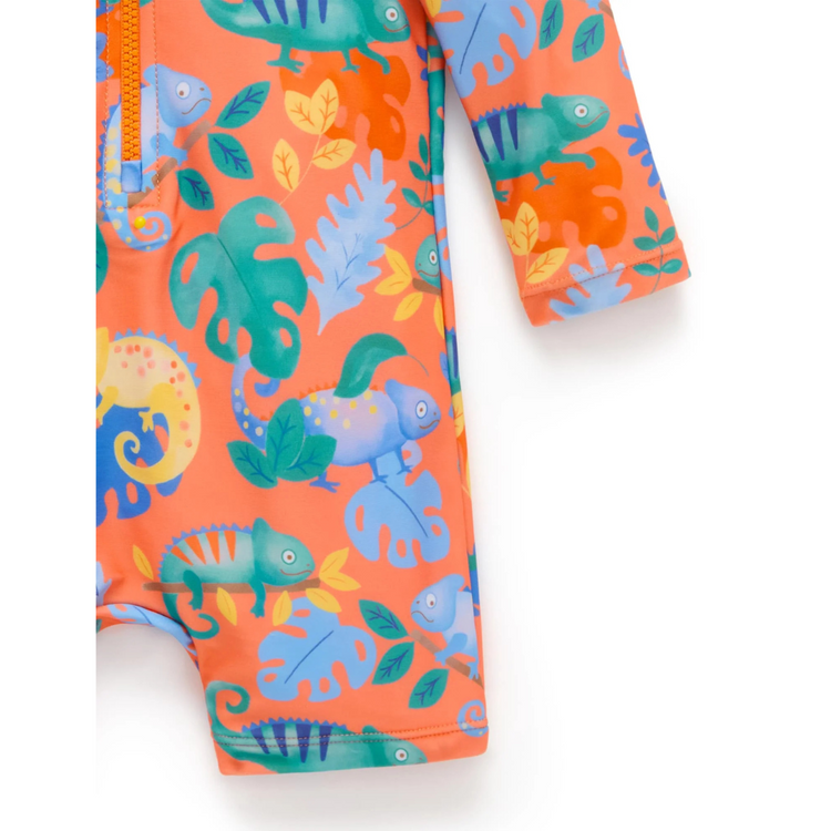 Purebaby Organic Fiesta Chameleon Long Sleeve Rashie Sunsuit