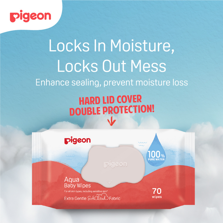 Pigeon Aqua Baby Wipes 20's x3