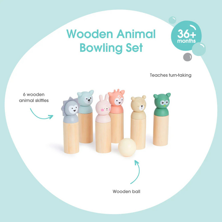 BUBBLE Wooden Animal Bowling Set