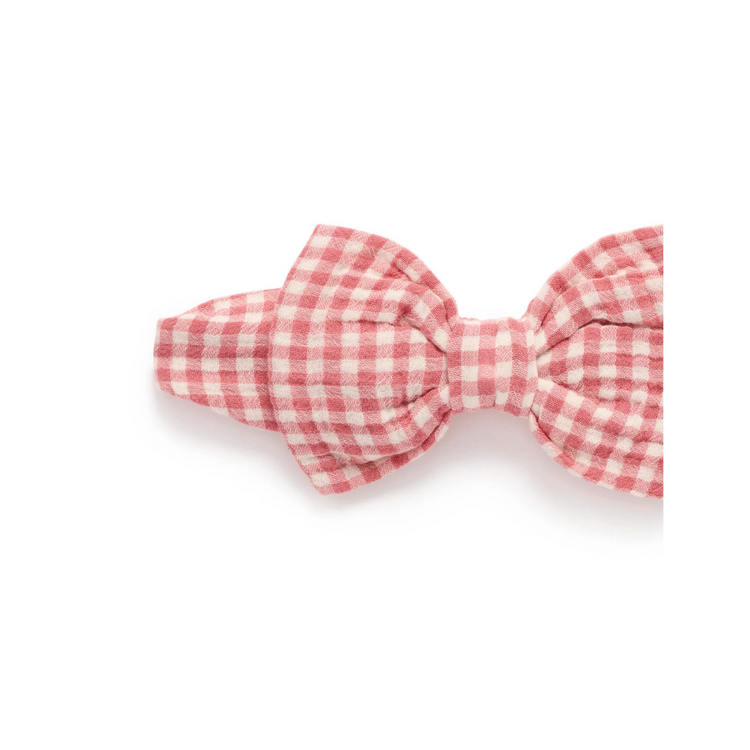 Purebaby Organic Bow Headband Lilly Pilly Gingham