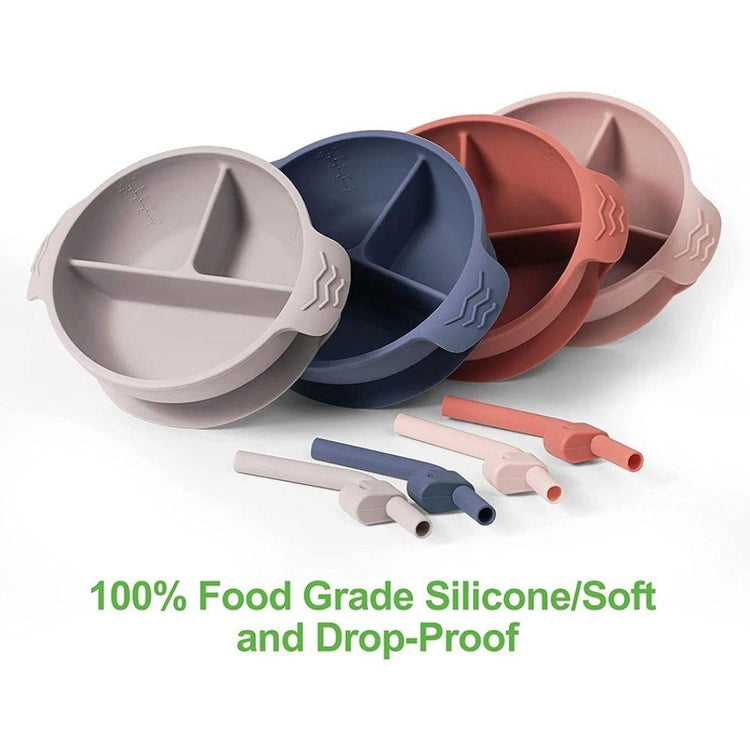 Haakaa Silicone Divided Suction Bowl - Bluestone (6m+)