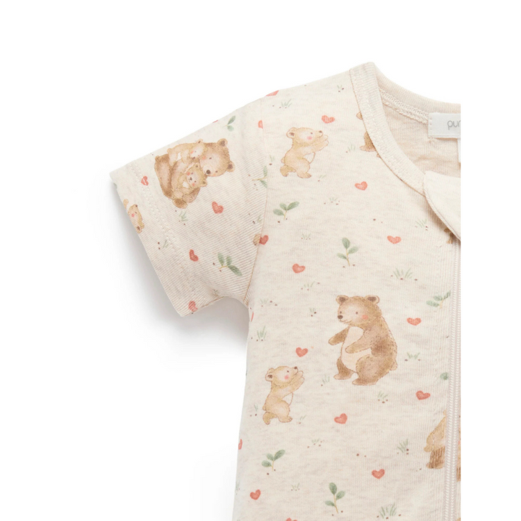 Purebaby Organic Zip Growsuit - Mamma Love Print