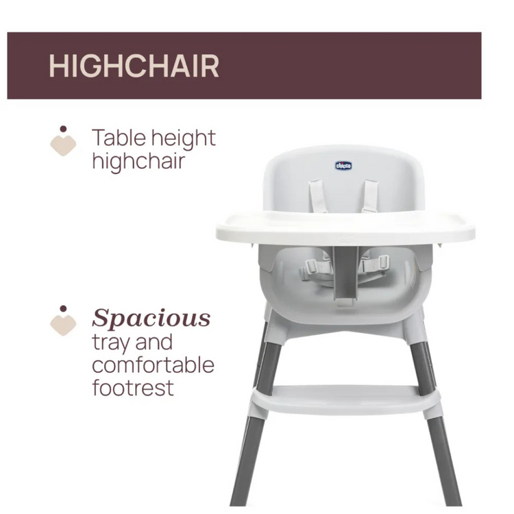 Chicco Polly Zest Highchair - Moon Grey (6M Up to 40kg)