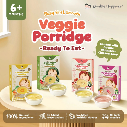 Double Happiness Baby Veggie Porridge 100G (6M+) | Ready to Eat | Instant Porridge