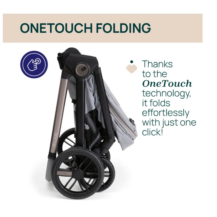 Chicco Bellagio Stroller - Black Satin (Newborn till 22kg) | Two Ways Facing Stroller