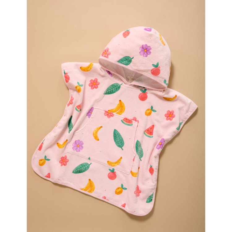 Purebaby Organic Tropical Fruity Hooded Towelling Poncho