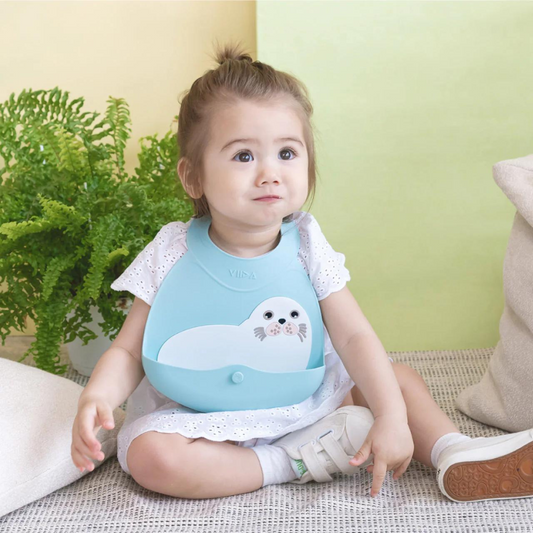 Viida Joy Series Baby Bib - Owen Island Paradise (Seal)