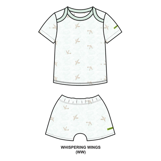 Hamako Tencel Baby Kids Short Set Whispering Wings