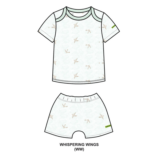 Hamako Tencel Baby Kids Short Set Whispering Wings